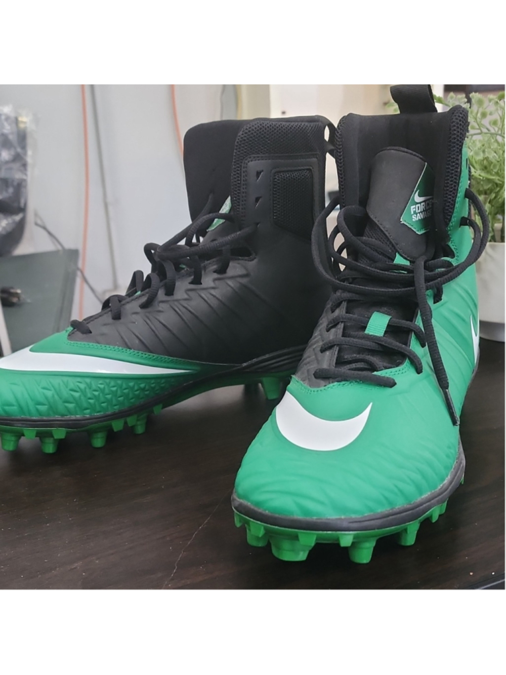 Nike Force Savage Green Football Cleats NEW WITHOUT BOX - Picture 3 of 7